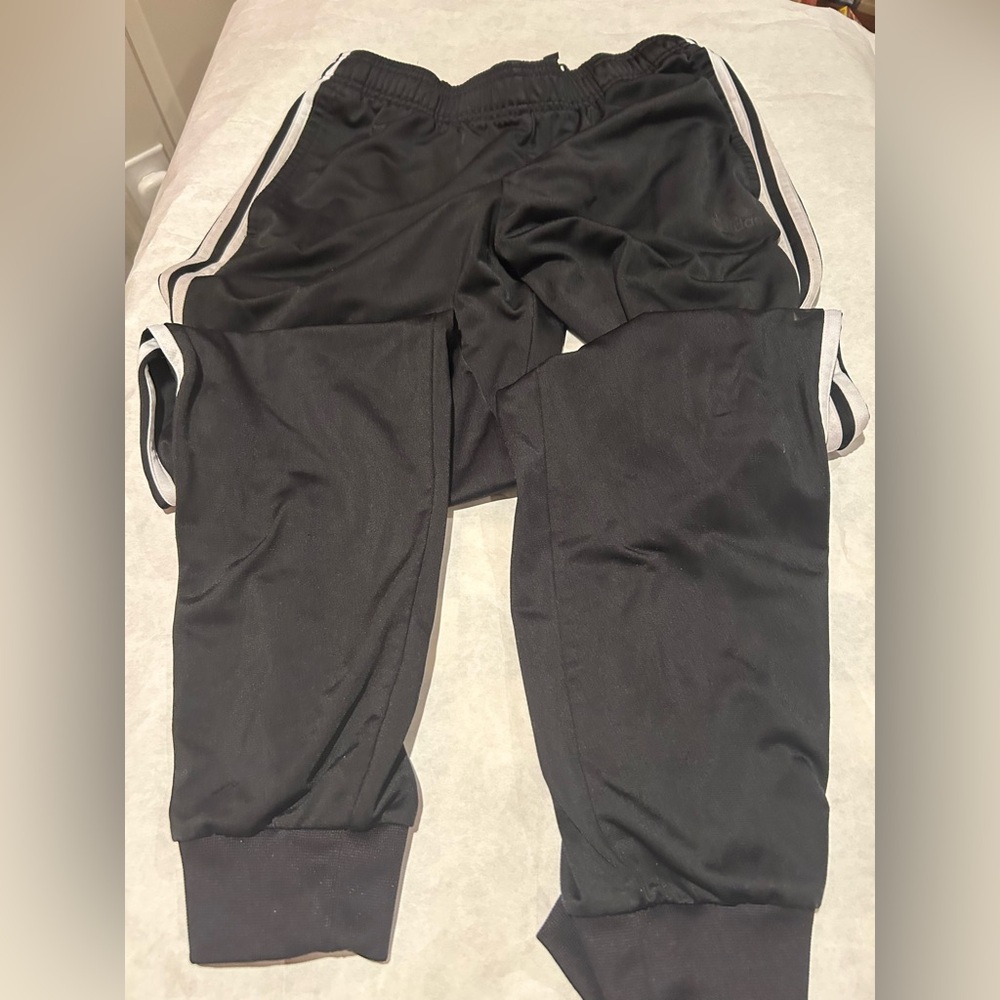 adidas Black Sweatpants with White Stripes